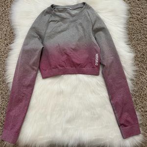 GYMSHARK Adapt Ombré Crop Top, Pink size Small